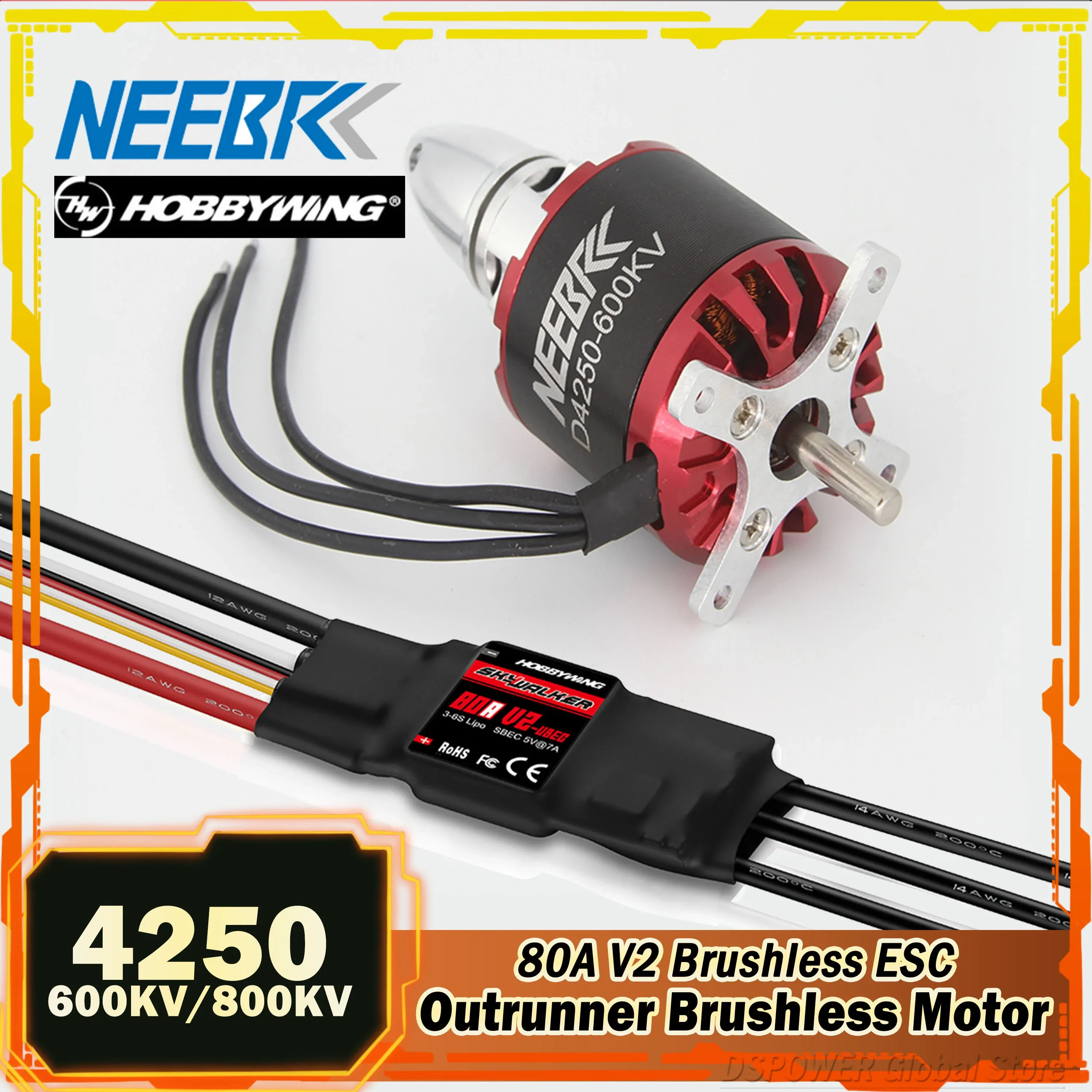 Drone Battery Plate - 4250 RC FPV Outrunner Brushless Motor